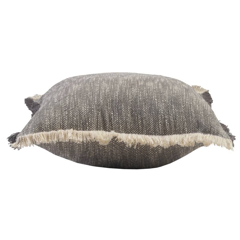 Sevita Two-Tone Cotton Fringe Throw Pillow
