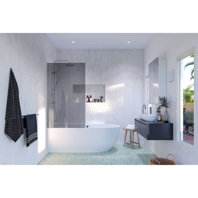 Glass Warehouse GTBF-34 Ursa 58-1/4" High x 34" Wide Shower Screen - Chrome