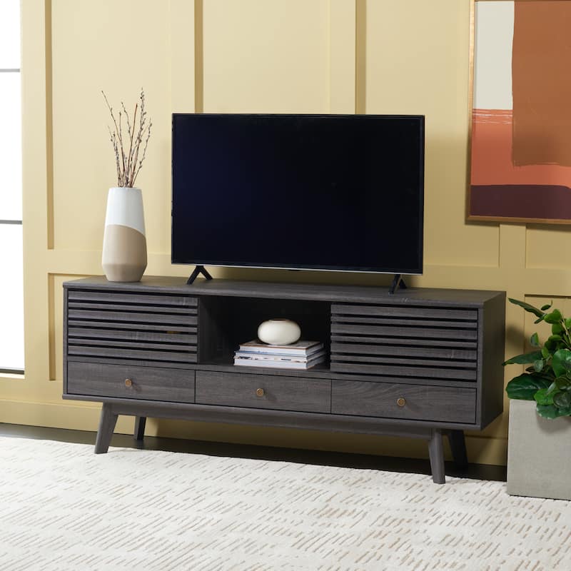 SAFAVIEH Alatar 3-Drawer Entertainment TV Media Stand (65" Flatscreen TV) - 58.7 in. x 15.2 in. x 23.9 in.