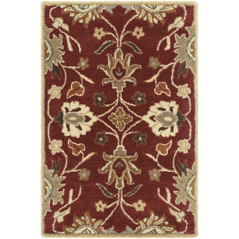 Livabliss Caesar Updated Traditional Paisley Hand Tufted Area Rug. - Burgundy - 2' x 3'