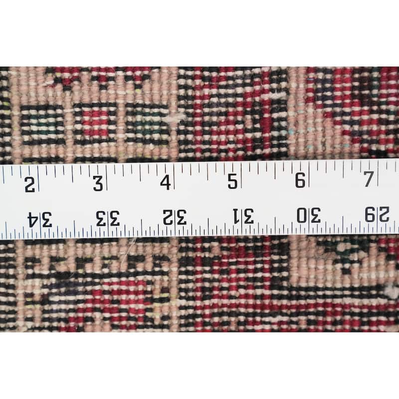 Hand Knotted Oriental 100% Wool Carpet Traditional Tribal Navy Blue & Blues Ardebil Runner Rug - 7' 1'' X 3' 0''