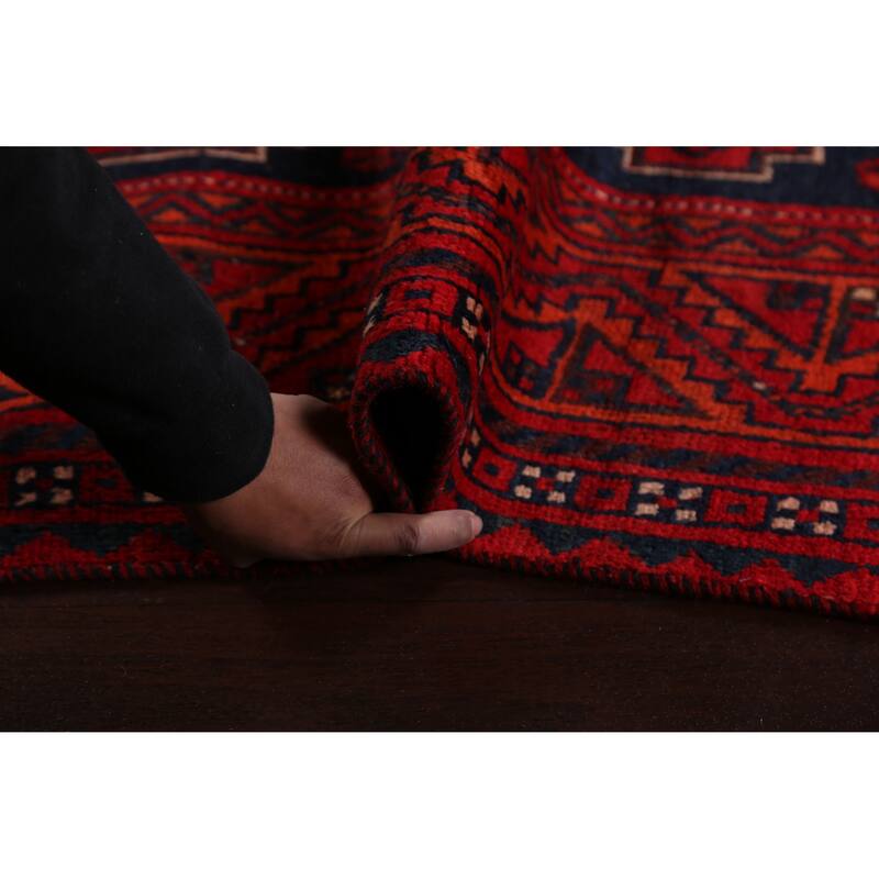 Tribal Geometric Qashqai Persian Area Rug Hand-knotted Wool Carpet - 4'6" x 9'11"