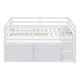preview thumbnail 13 of 16, Full Size Loft Bed with Retractable Desk and Storage Drawers, Wooden Frame with Lateral Shelves