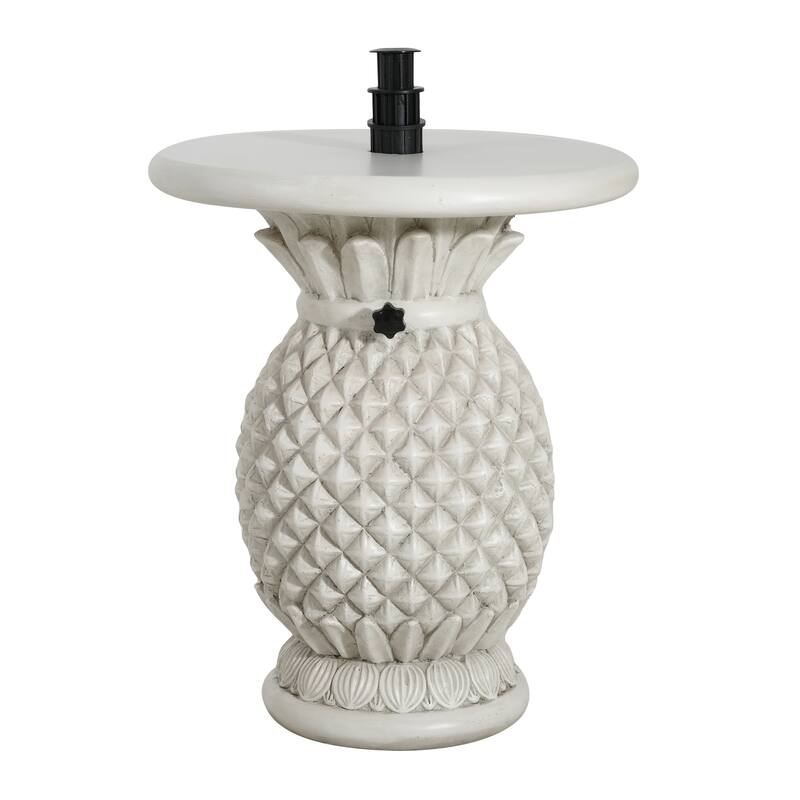 Roomfitters Lillian Outdoor Pineapple Shaped Side Table Umbrella Base with Sand Filling, Antique White MGO