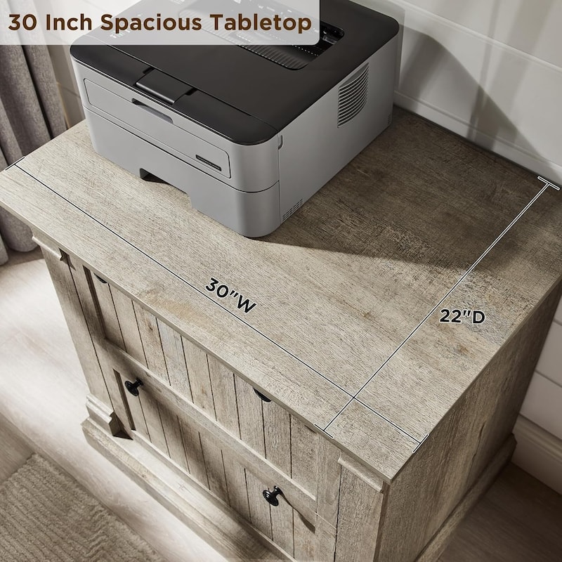 Farmhouse File Cabinet, Wood Lateral Filing Cabinet, Storage Cabinet