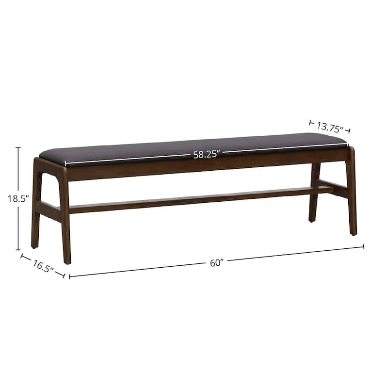 Maya Upholstered Solid Wood Bench