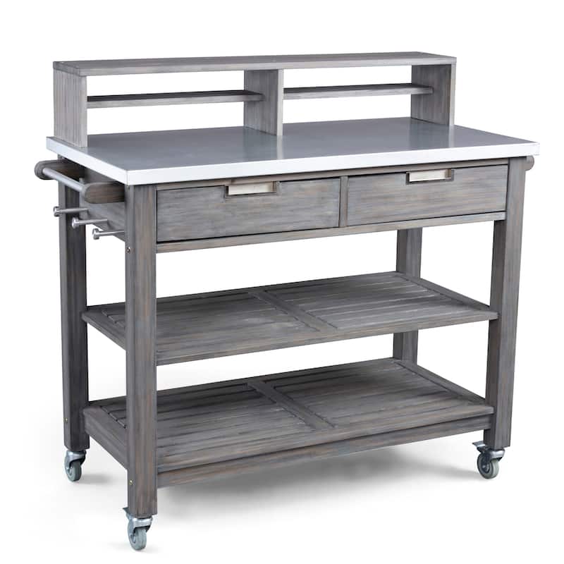 Homestyles Maho Gray Wood Potting Bench