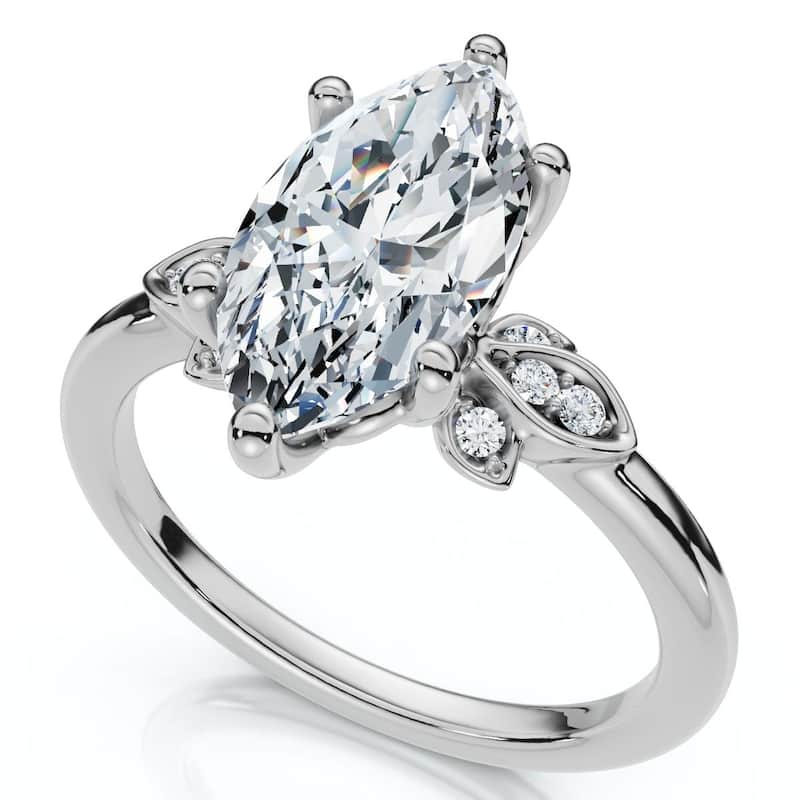 Bliss Diamond Certified 2.04Ct Fiore Marquise Diamond Engagement Ring Gold or Platinum Lab