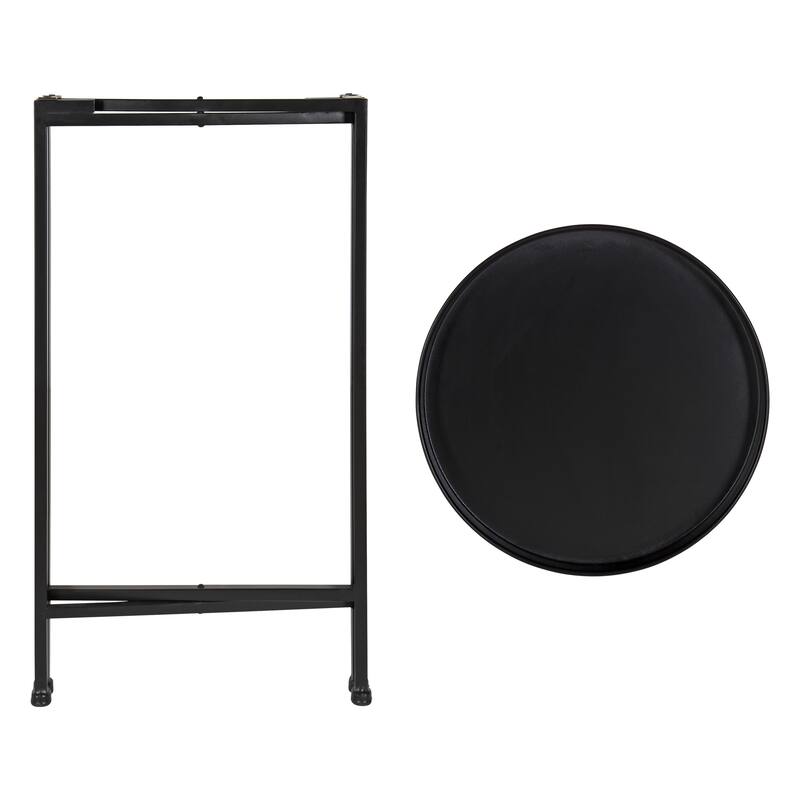 Kate and Laurel Celia Round Foldable Metal Accent Table - 14x14x26