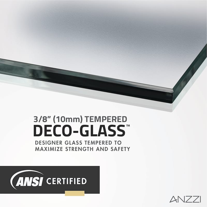 ANZZI Fellow 24" x 70" Frameless Hinged Shower Door in Brushed Nickel with Frosted Tempered Glass