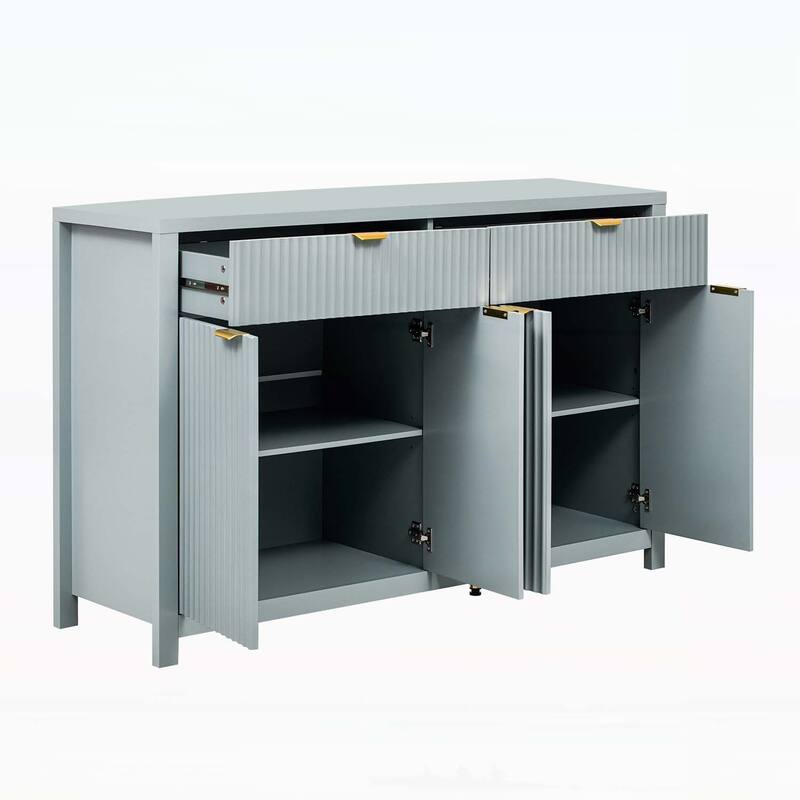 Wave-Pattern Sideboard Cabinet with Drawers Doors,for Versatile Living Spaces and Enhanced Storage