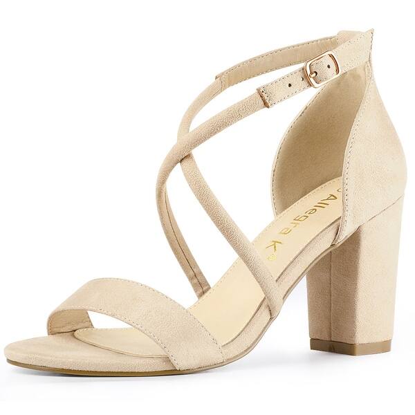 Shop Women's Crisscross Ankle Strap Block Heels Sandals ...