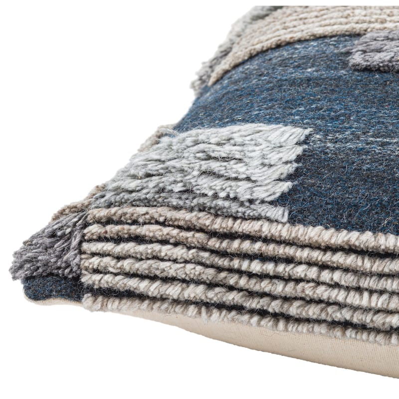 Rohan Modern Shaggy Hand Knotted Throw Pillow