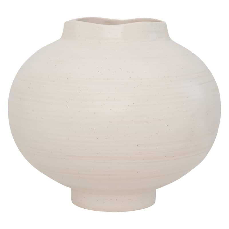 Hand Crafted Camila Decorative Vase - 12.25" - Cream