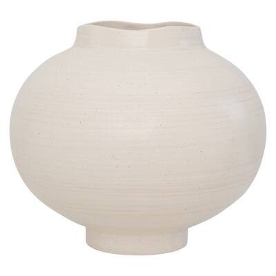 Hand Crafted Camila Decorative Vase - 12.25" - Cream