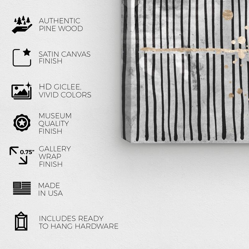 Wynwood Studio Canvas Abstract Love Forcefield Night Black and Modern & Contemporary Wall Art Canvas Print