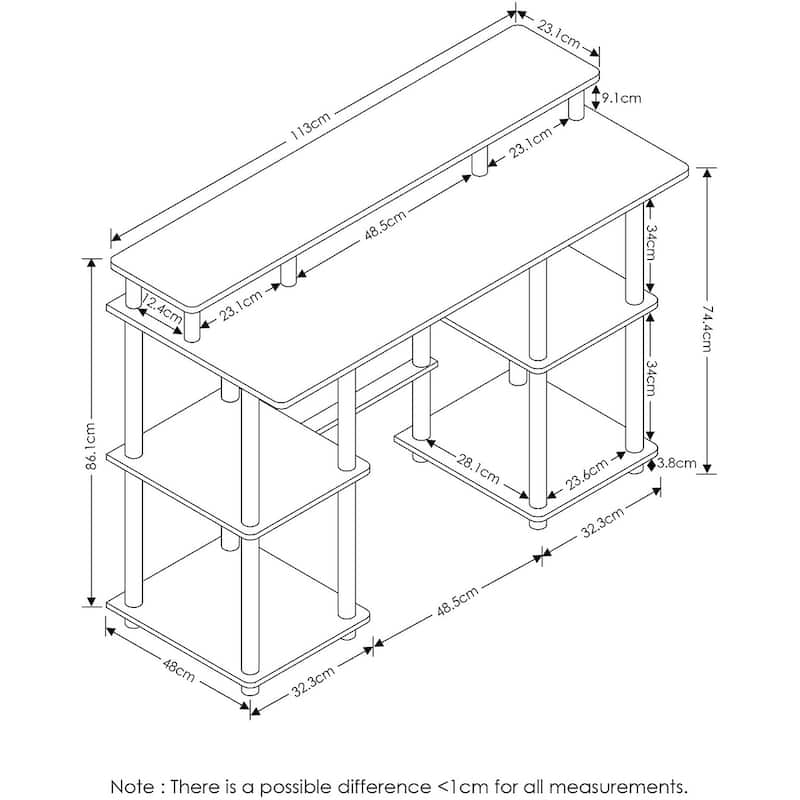 Modern Computer Desk - Multipurpose Workstation for Home Office & Reading - Easy Assembly