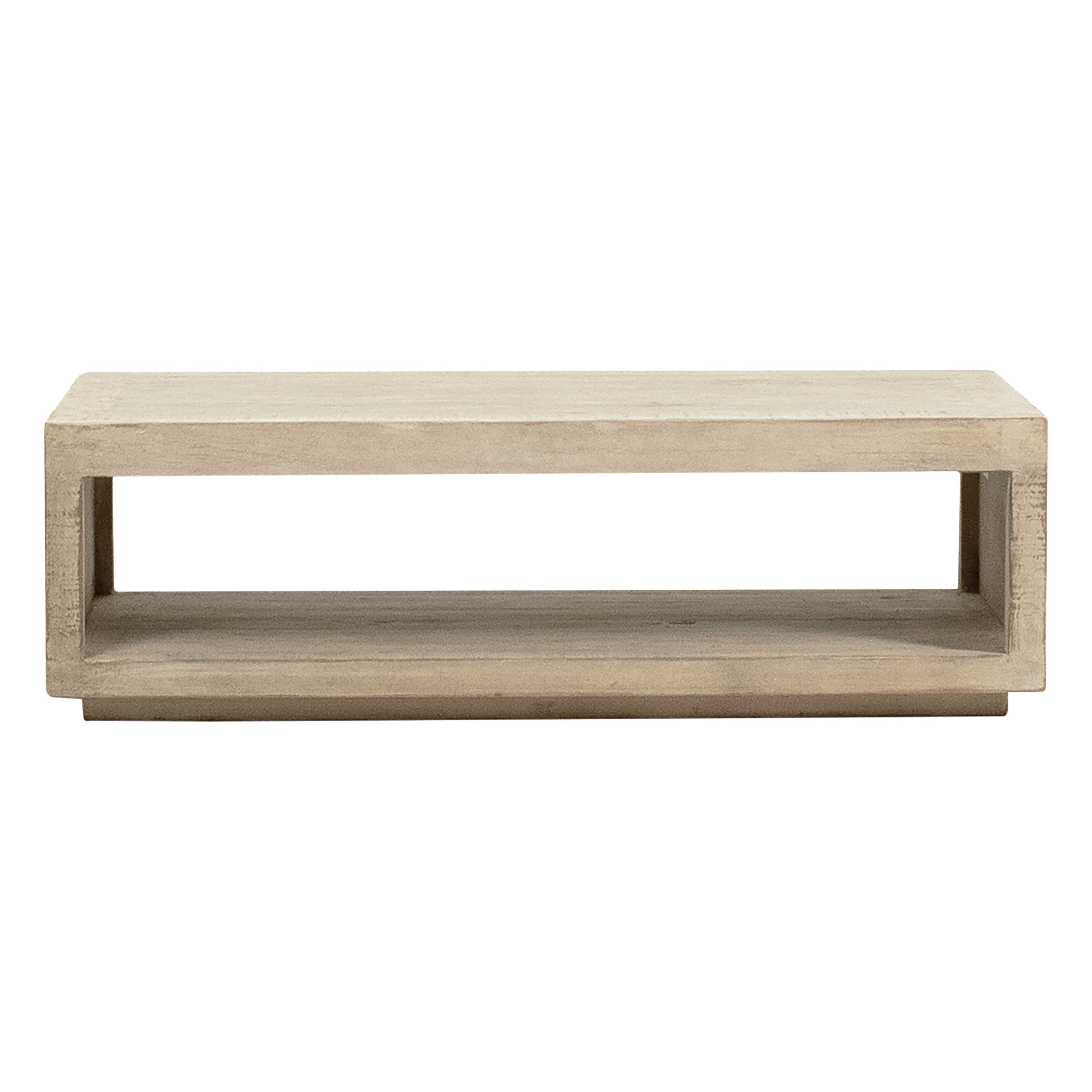 Stark Rectangular Reclaimed Pine Coffee Table, Light Brown