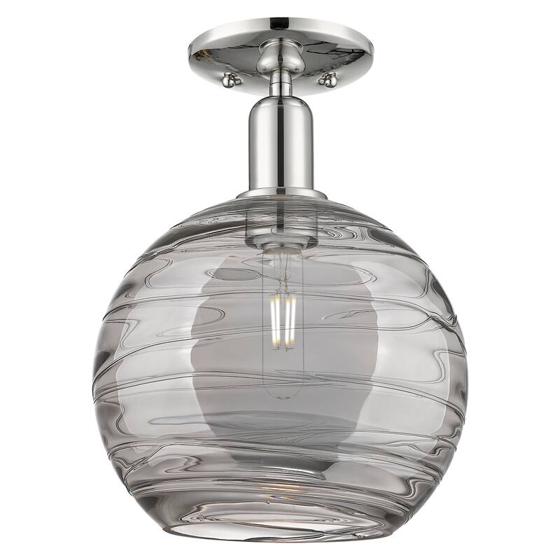 Innovations Lighting Endless Possibilities Arcadia - Athens Deco Swirl - 1 Light 10" Semi-Flush Mount - Polished Nickel