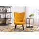 preview thumbnail 58 of 62, Fabric Upholstered Tufted Wingback Living Room Chair With Wooden Legs