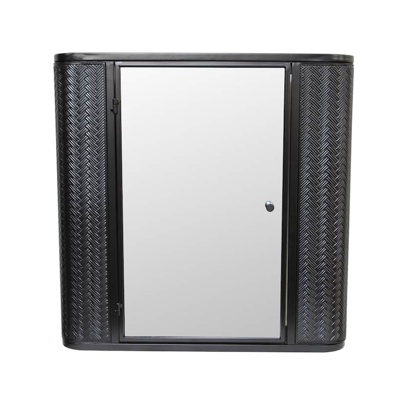 Wall-Mounted Bathroom Cabinet with Mirror, Metal Framed Mirrored Door Medicine Cabinet, 2 Inner Shelves for Storage