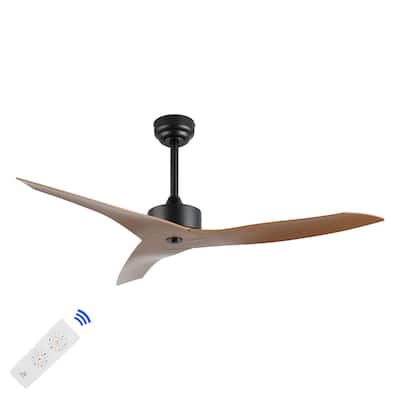 Sully 50" Modern Minimalist Iron/Plastic Mobile-App/Remote-Controlled 6-Speed Razor Ceiling Fan, by JONATHAN Y