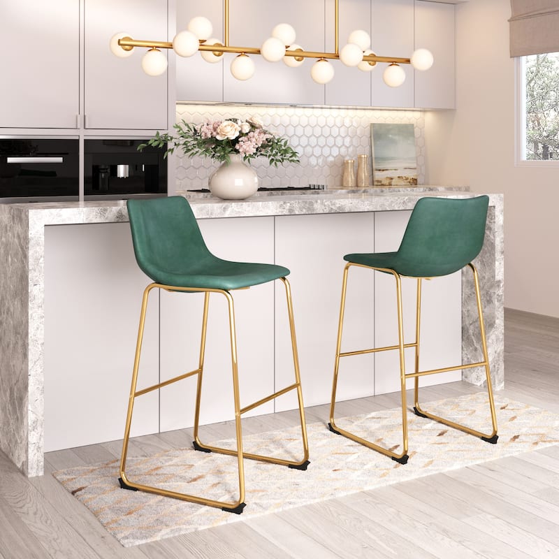 Augusta Barstool Green & Gold - Green/Gold