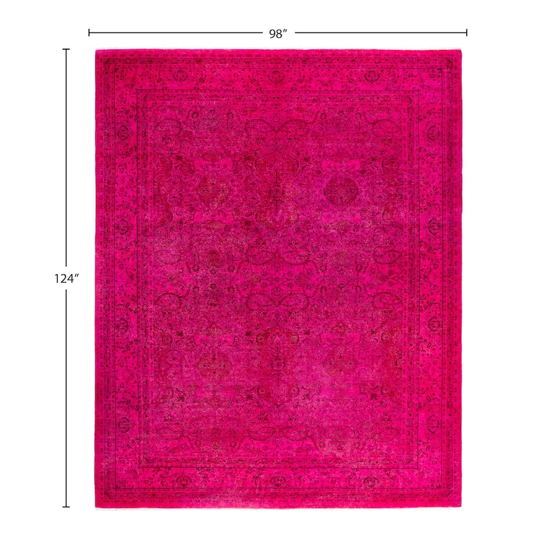 Overdyed One-of-a-Kind Hand-Knotted Area Rug - Pink - 8' 2" x 10' 4"