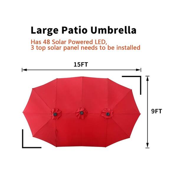 Shop Black Friday Deals On Zenova 180 Lighted Market Sunbrella Umbrella Overstock 32199567