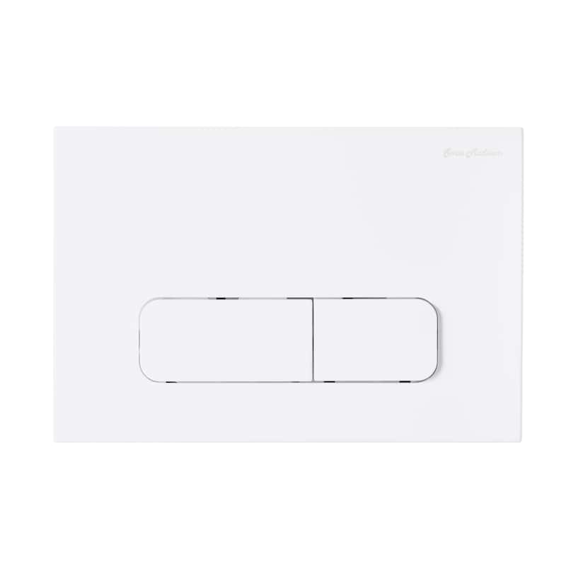 Wall Mount Dual Flush Actuator Plate With Rectangle Push Buttons In Matte White - 9.65" x 6.5" 0.5"