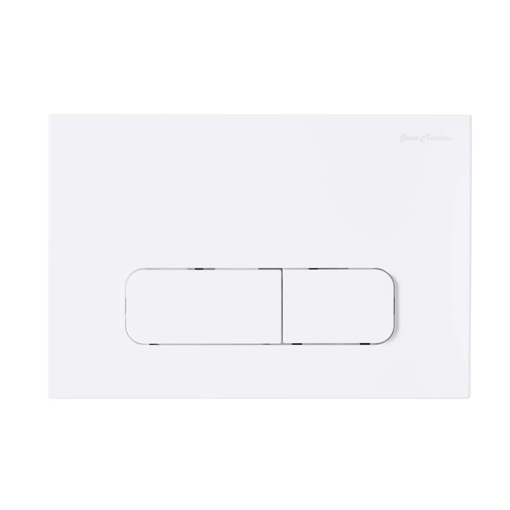 Wall Mount Dual Flush Actuator Plate With Rectangle Push Buttons In Matte White - 9.65" x 6.5" 0.5"