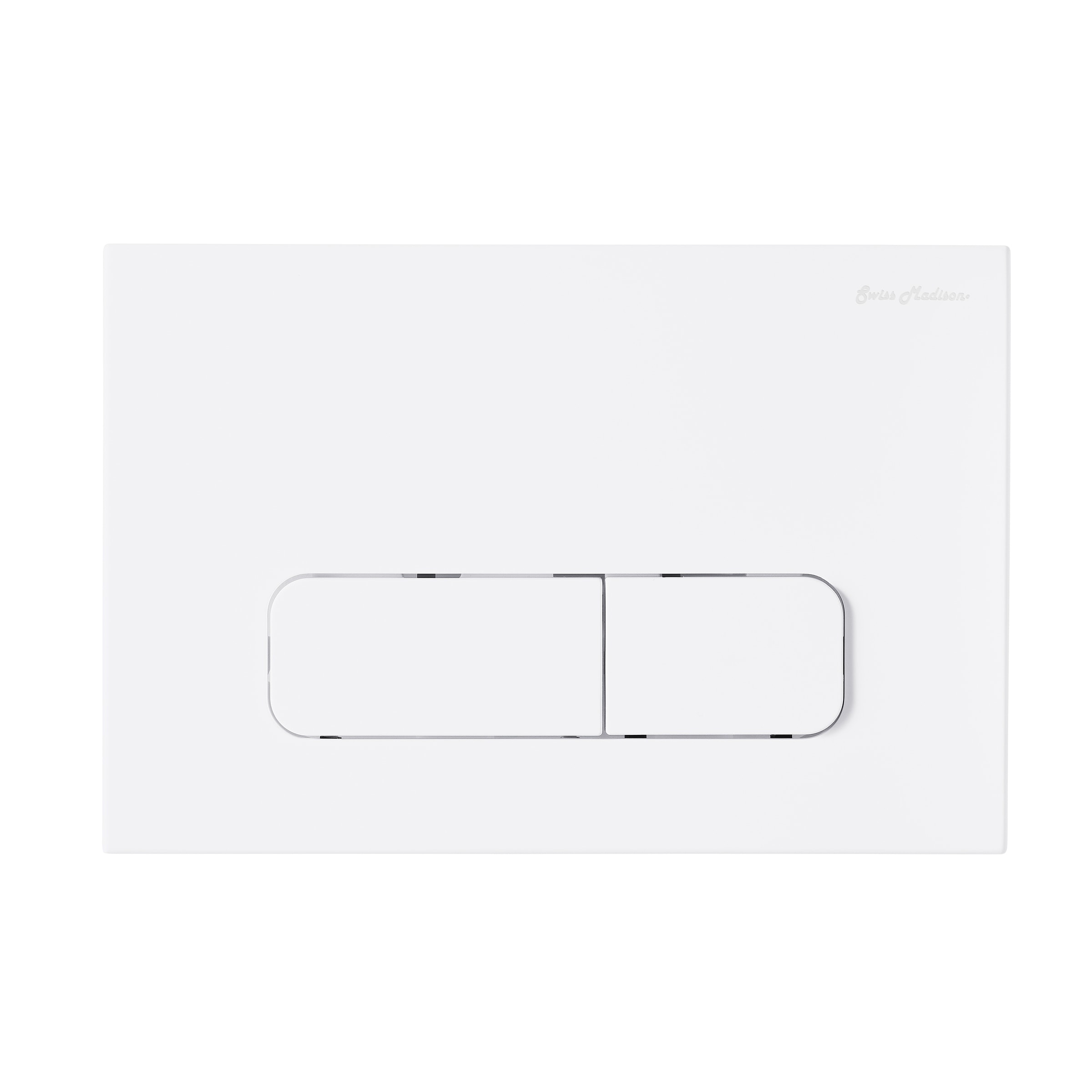 Wall Mount Dual Flush Actuator Plate With Rectangle Push Buttons In Matte White - 9.65" x 6.5" 0.5"