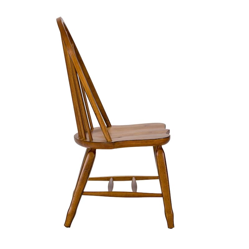 Treasures Rustic Oak Bow Back Dining Chair (Set of 2)