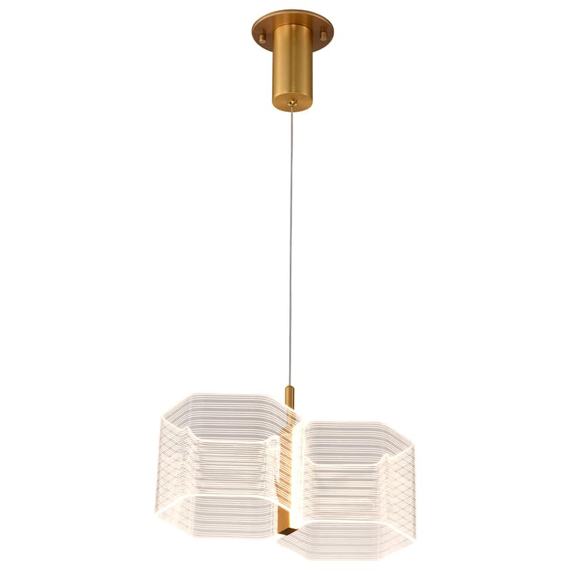 Kenzo LED 2 Light Mini Pendant Polished Anodized Bronze Finish Light Guide Panel - Polished Anodized Bronze