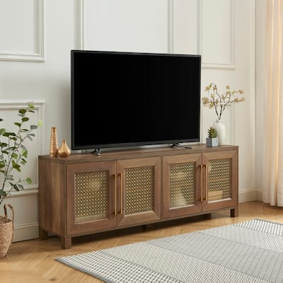 69.5'' Wood TV Stand Media Console Entertainment Center
