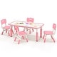 preview thumbnail 5 of 3, Kids Table and Chairs Set for 4 with Graffiti Desktop - 47" x 23.5" x 18.9"