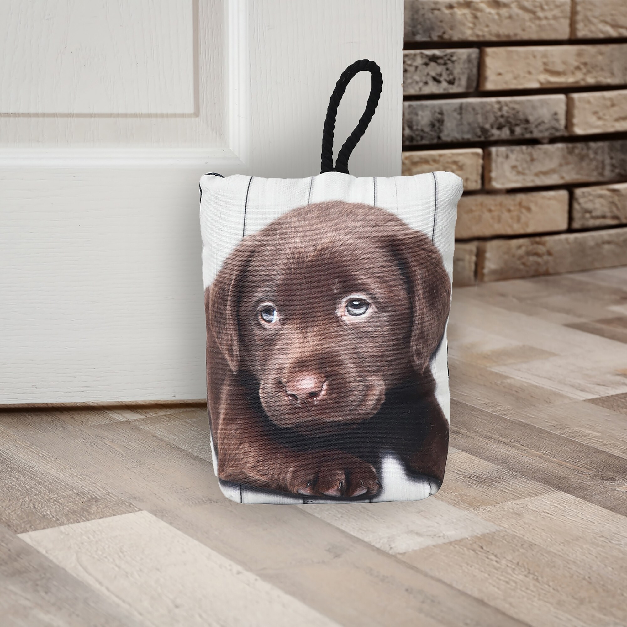 Puppy Print Fabric weighted Bag Door Stop 2.3 lbs 8