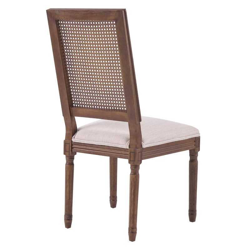 Christopher Knight Home - French Country Dining Chairs Set with Elegant Cane Backrest & Upholstered Seats with Fluted Legs