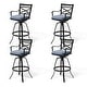 preview thumbnail 15 of 27, Outdoor Patio Bar Stools Aluminum Swivel Bar Chair with Sunbrella Cushion