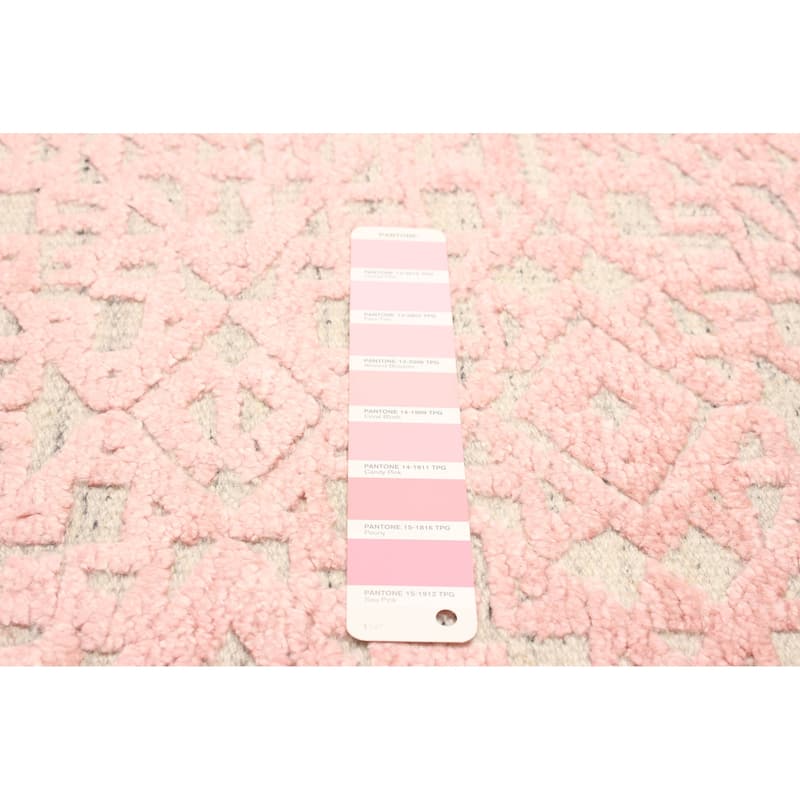ECARPETGALLERY Hand-knotted Tangier Pink Silk, Wool Rug - 4'11 x 8'1