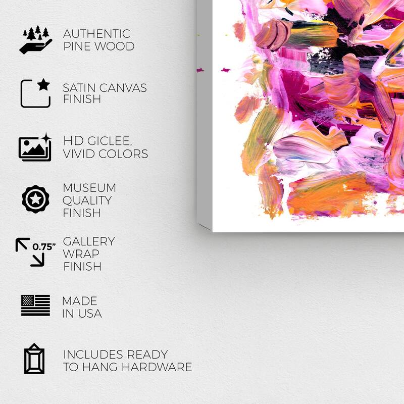 Wynwood Studio Abstract Dragonfruit Mango Pink and Modern & Contemporary Wall Art Canvas Print