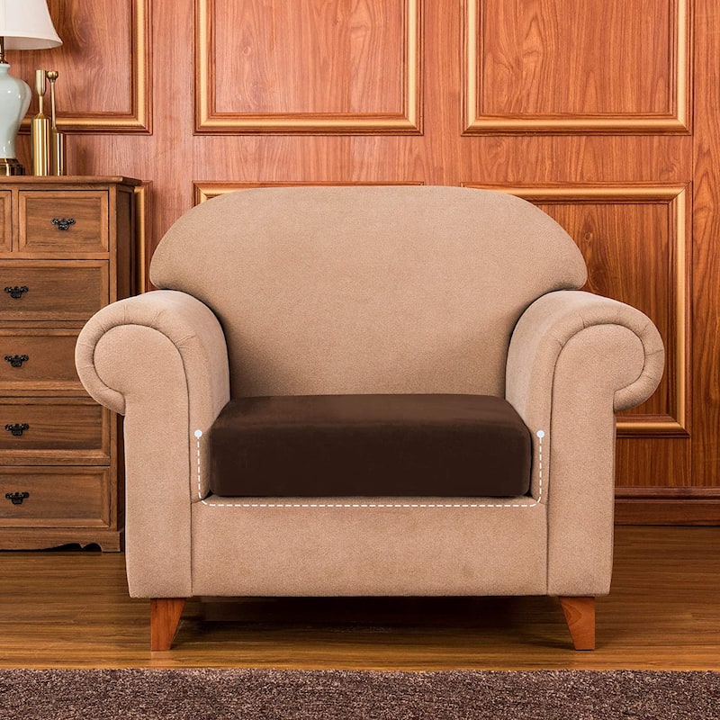 Subrtex Armchair Cushion Covers Velvet Stretch Furniture Protector
