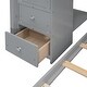 preview thumbnail 15 of 30, Twin Over Full Bunk Bed with 3-Layer Shelves, Drawers, Storage Stairs, Space-Saving, Multi-Functional Design, Grey