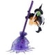preview thumbnail 4 of 4, Animated Flying Witch with Broom Halloween Decoration - 25"