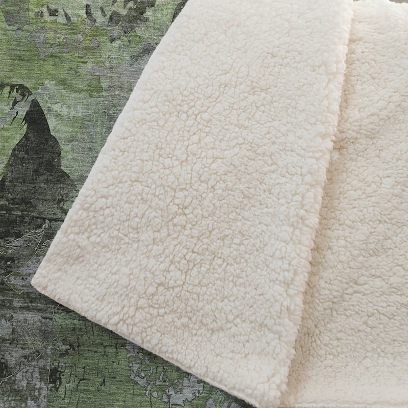 Premium Machine Washable Modern Floral Sherpa Throw Blanket