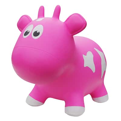 Toddler Boys and Girls Farm Hopper Bounce Toy, Pink Cow