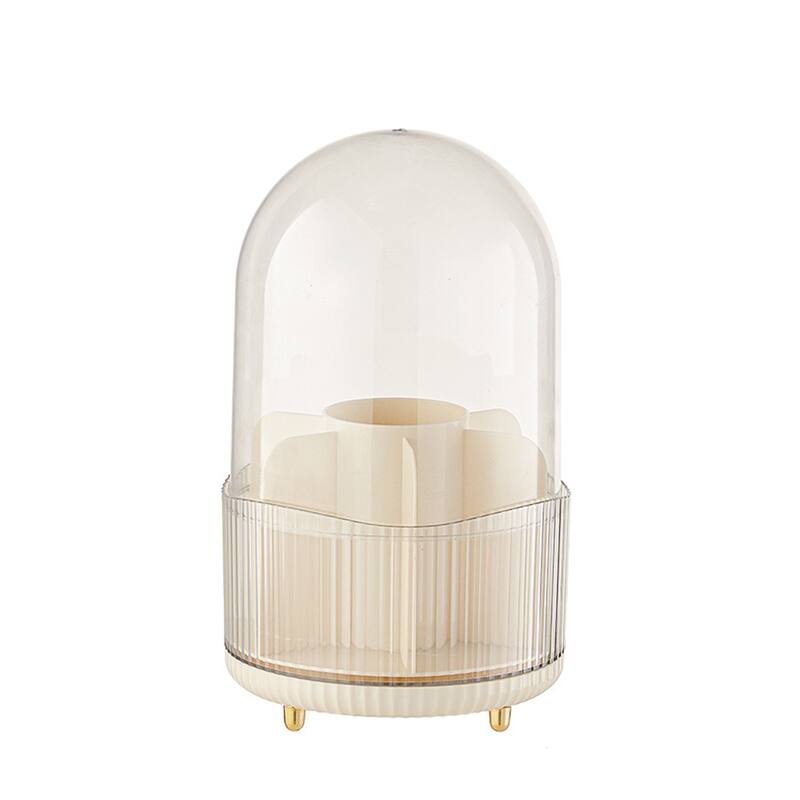 Rotating Makeup Organizer, Cosmetic Storage Display Case - Round with Lid