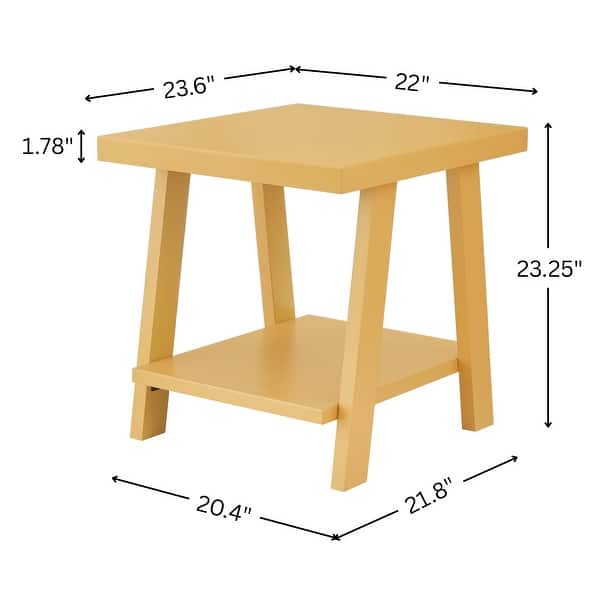 dimension image slide 10 of 12, Roundhill Furniture Athens Contemporary Wood Shelf End Table