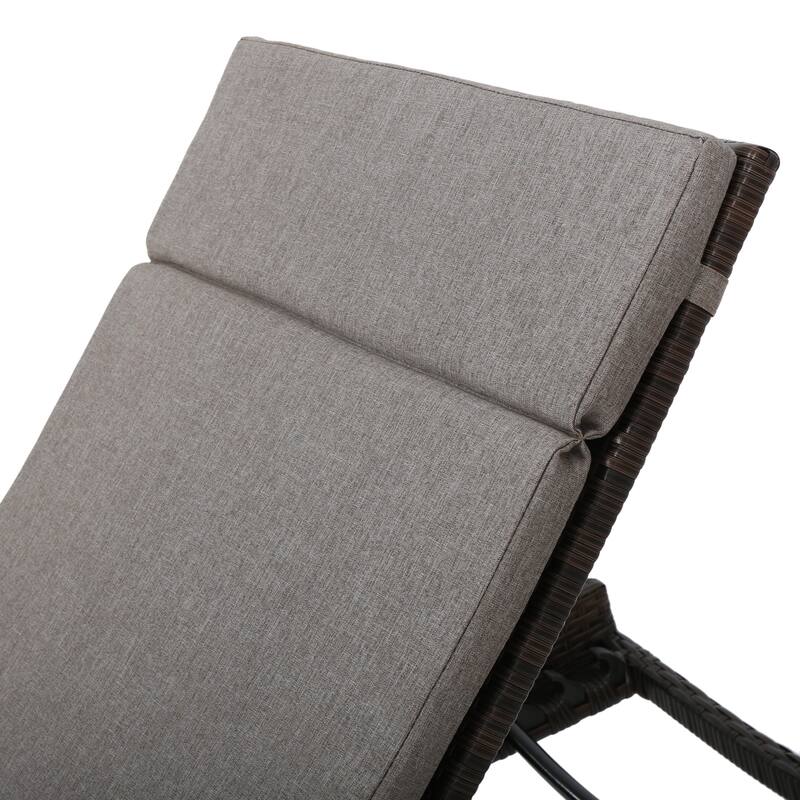 Salem Outdoor Wicker Adjustable Chaise Lounge with Cushion by Christopher Knight Home