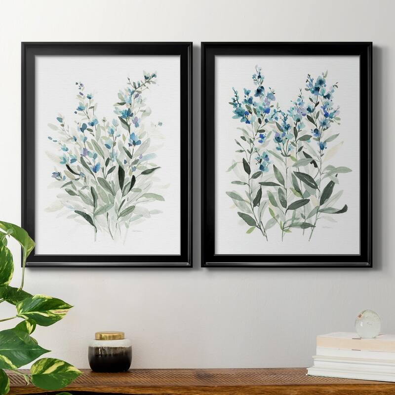 Delicate Blue Botanical I Premium Framed Print - Ready to Hang - Multi-Color